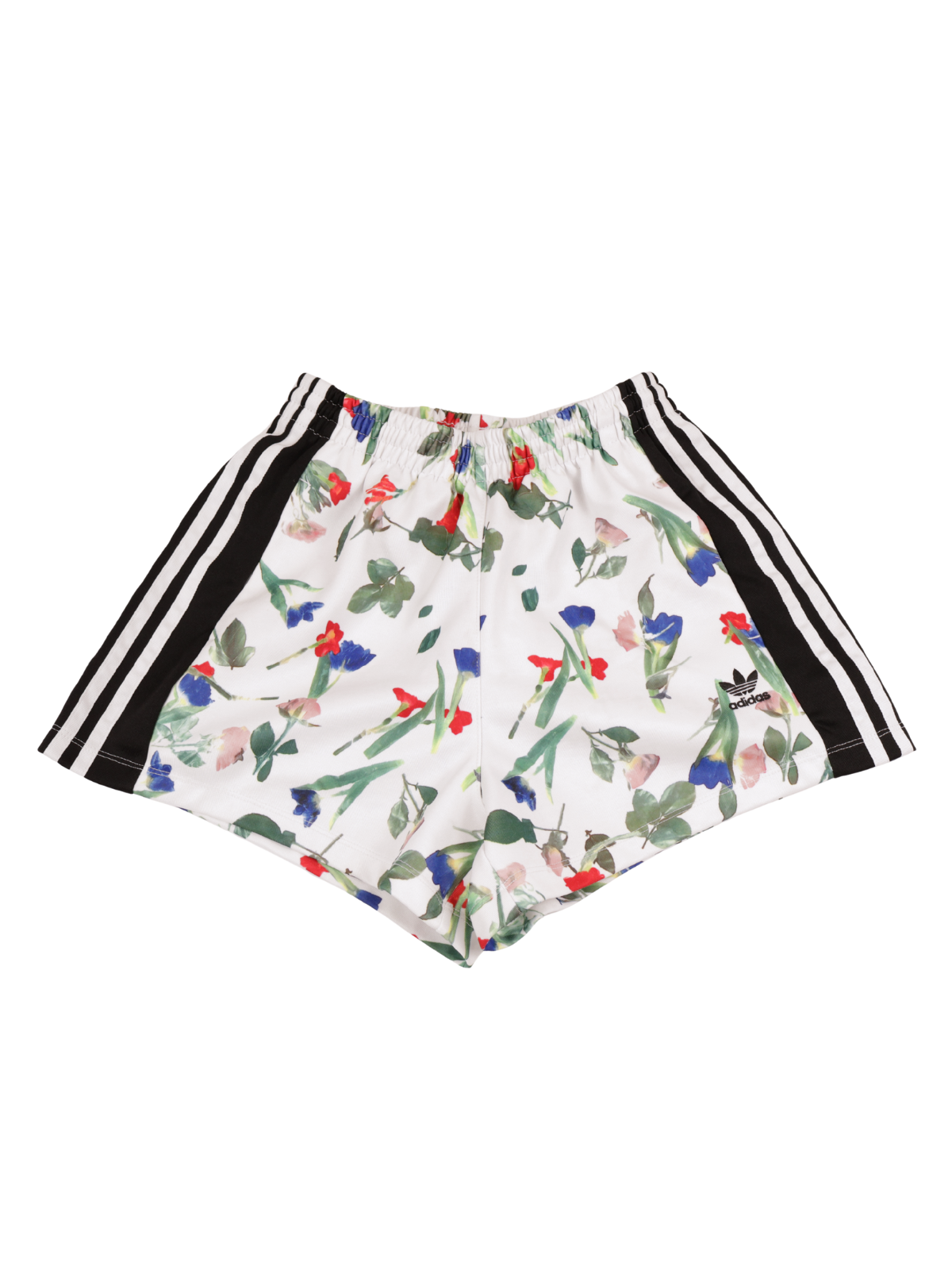 Adidas Originals Floral Track Shorts White Trefoil Athletic Shorts Small