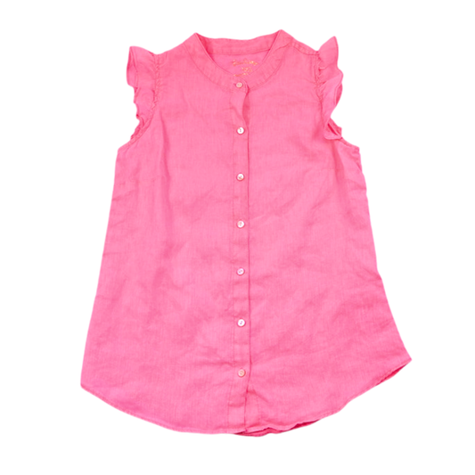 Lilly Pulitzer Linen Button Front Tank – Bright Pink | Size XXS
