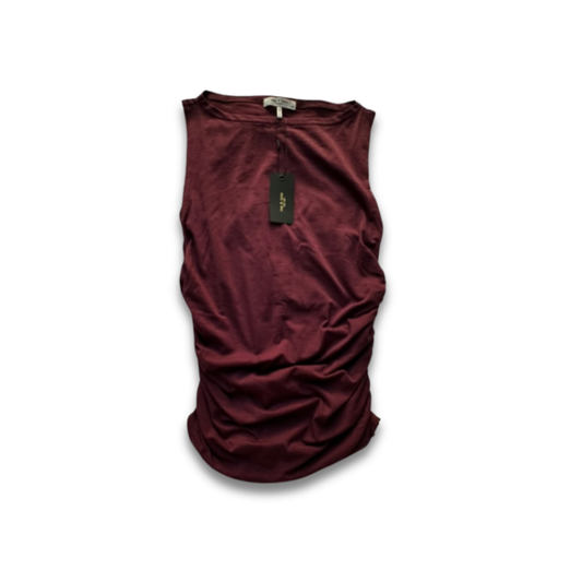 Rag & Bone Plum Ruched Sleeveless Knit Top – Size Medium (NWT)