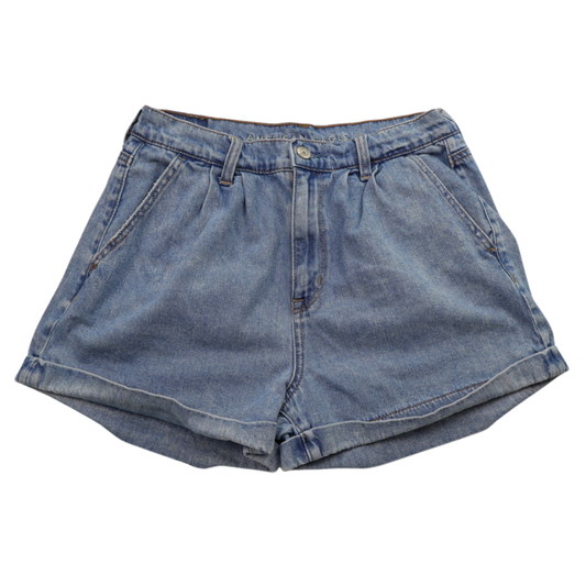 American Eagle High-Rise Denim Shorts – Size 6 – Light Wash Cuffed Casual Fit