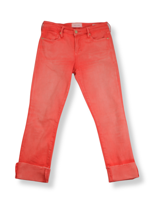 Dear John Salmon Cropped Jeans Size 27 | High Rise Straight Leg | Modern Color Denim