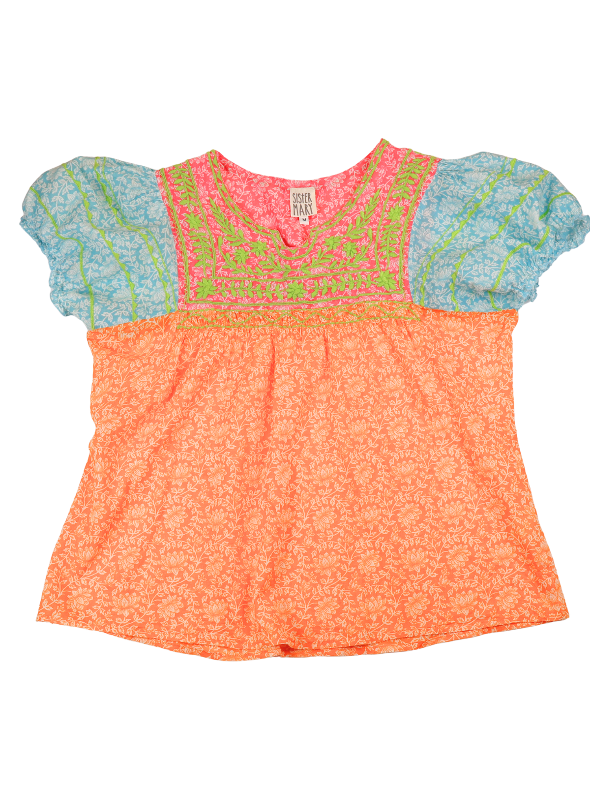 Sister Mary Embroidered Boho Top Medium