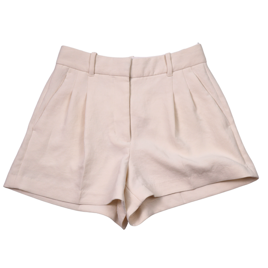Aritzia High-Waisted Tailored Shorts – Size 4 | Neutral Pleated Dress Shorts