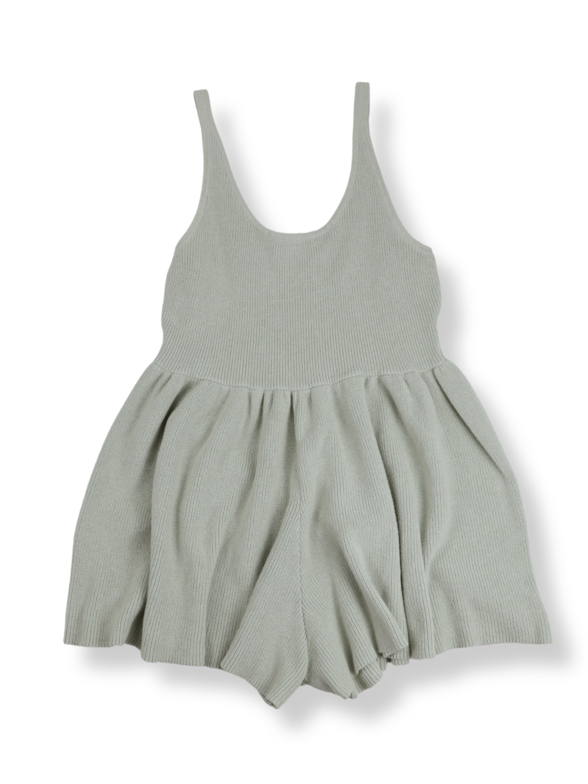 Mable Sage Green Knit Romper Size M | Sleeveless Flowy Skort Style Boutique Piece