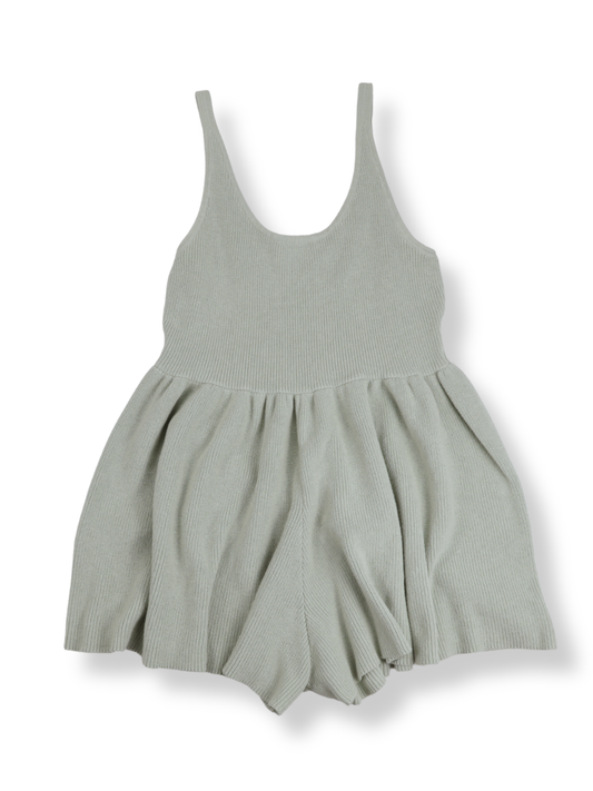 Mable Sage Green Knit Romper Size M | Sleeveless Flowy Skort Style Boutique Piece
