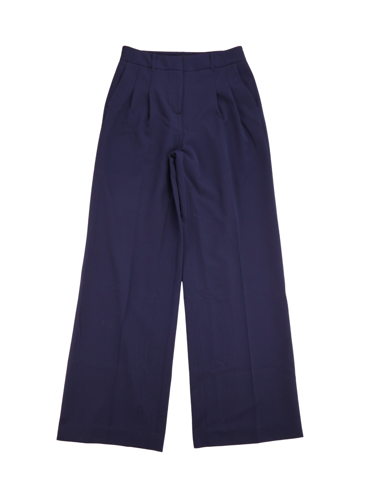 White House Black Market High-Rise Navy Trousers – Tailored Wide Leg (Size 2)