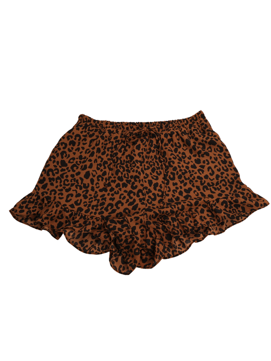 Sienna Sky Leopard Print Ruffle Shorts – Flowy High Rise Size Small