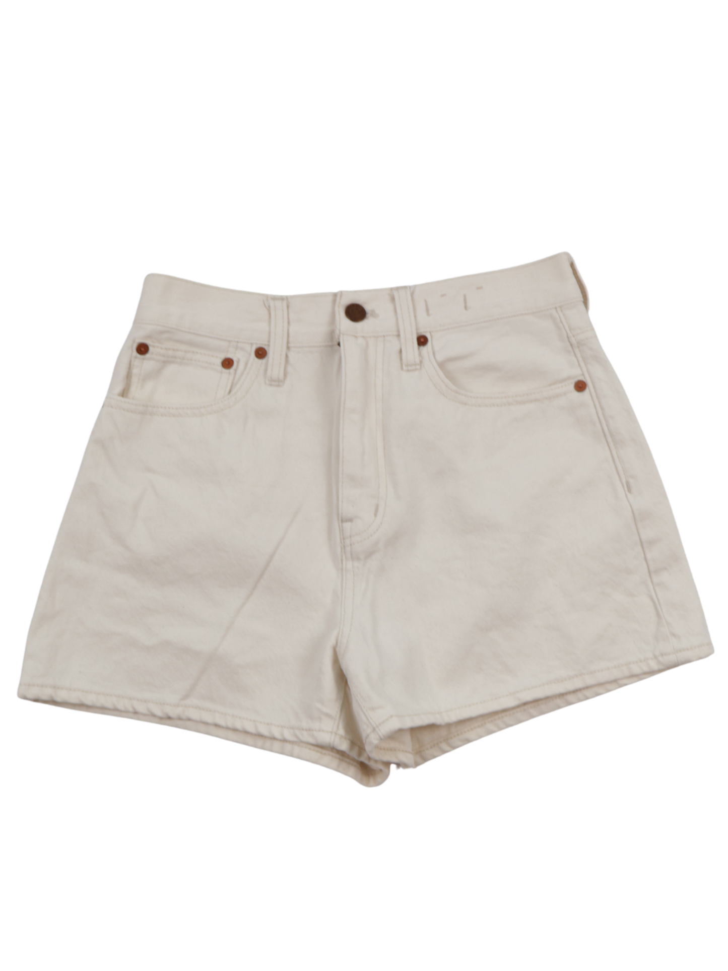 Madewell Cream High-Rise Denim Shorts – Clean Minimalist Staple (Size 26)