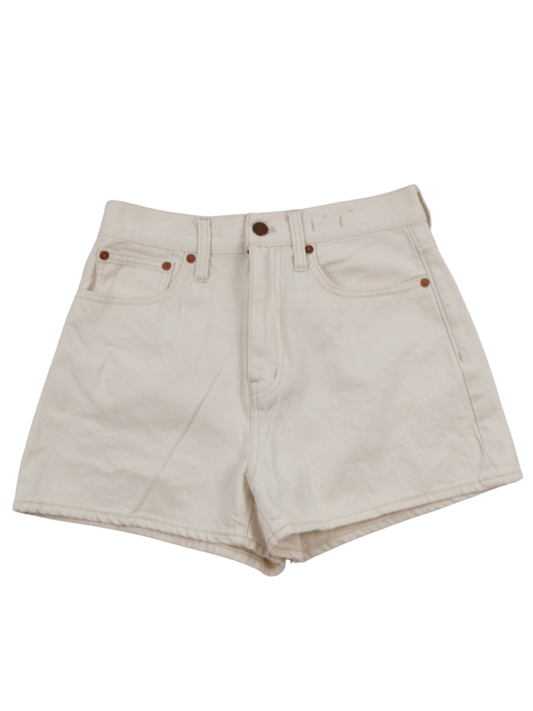 Madewell Cream High-Rise Denim Shorts – Clean Minimalist Staple (Size 26)