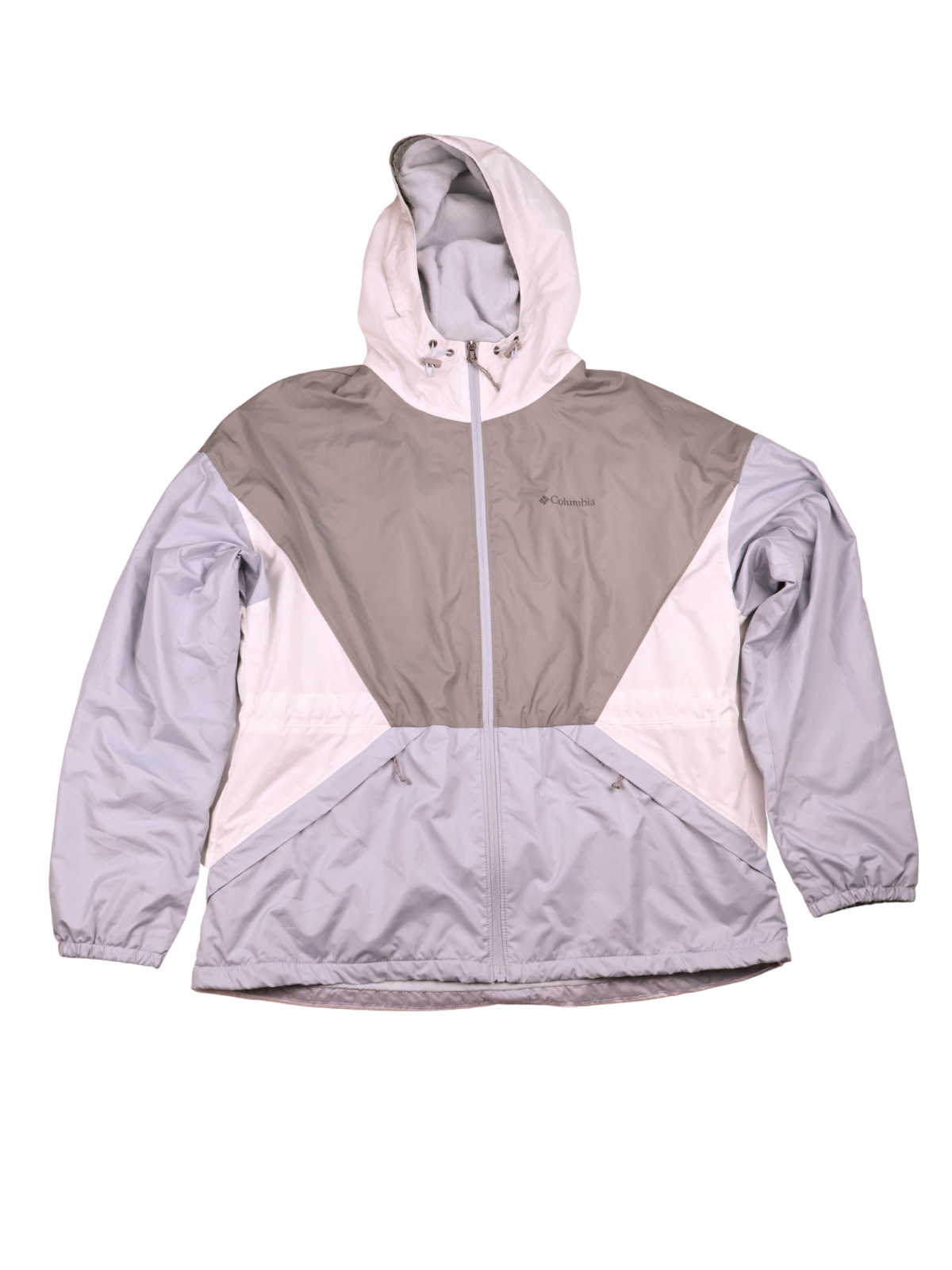 Columbia Colorblock Windbreaker Jacket – Lightweight Hooded Layer (Size Large)