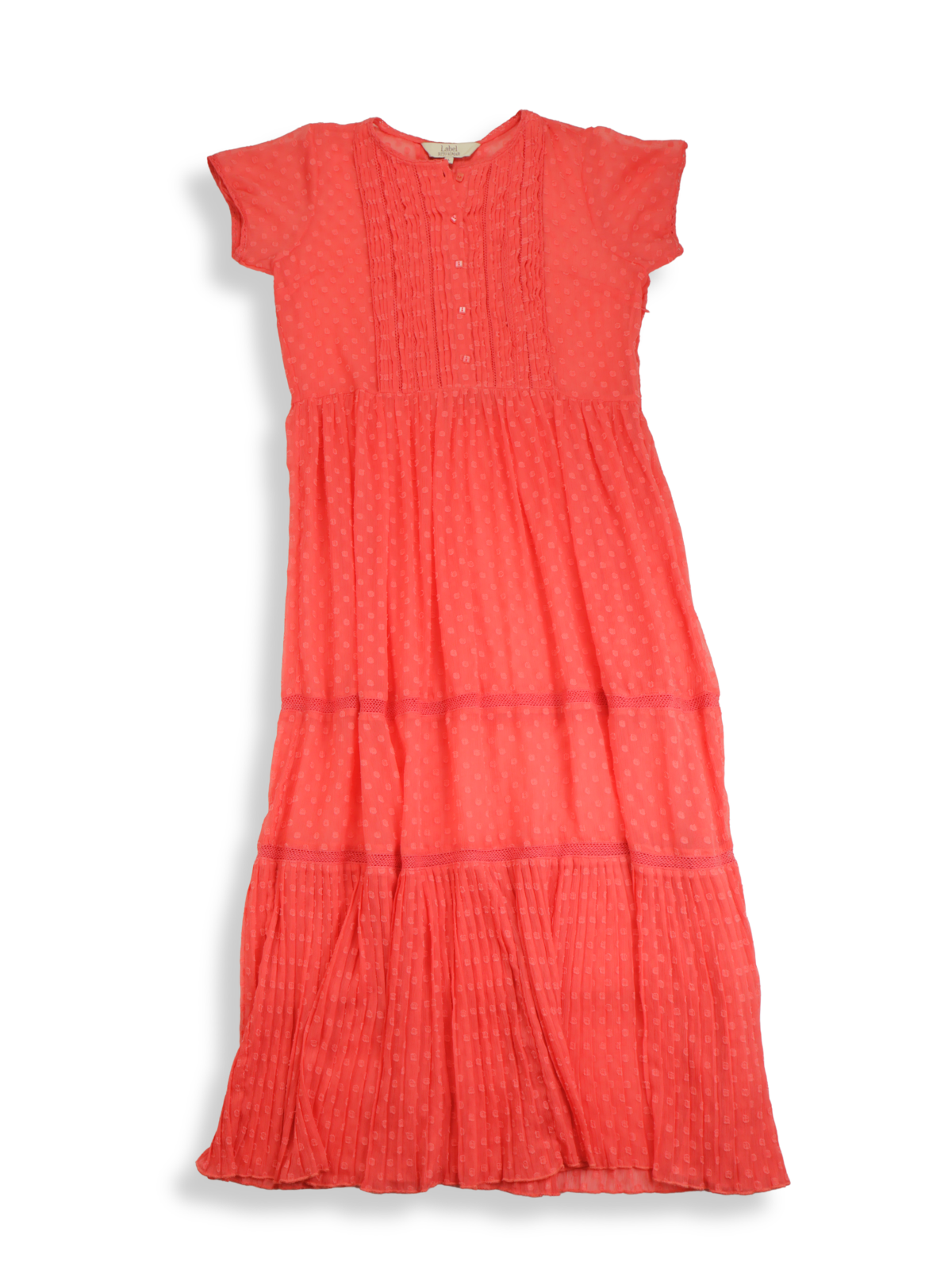 Label Ritu Kumar Pink Maxi Dress Size L | Tiered Boho Dress | Statement Summer Piece