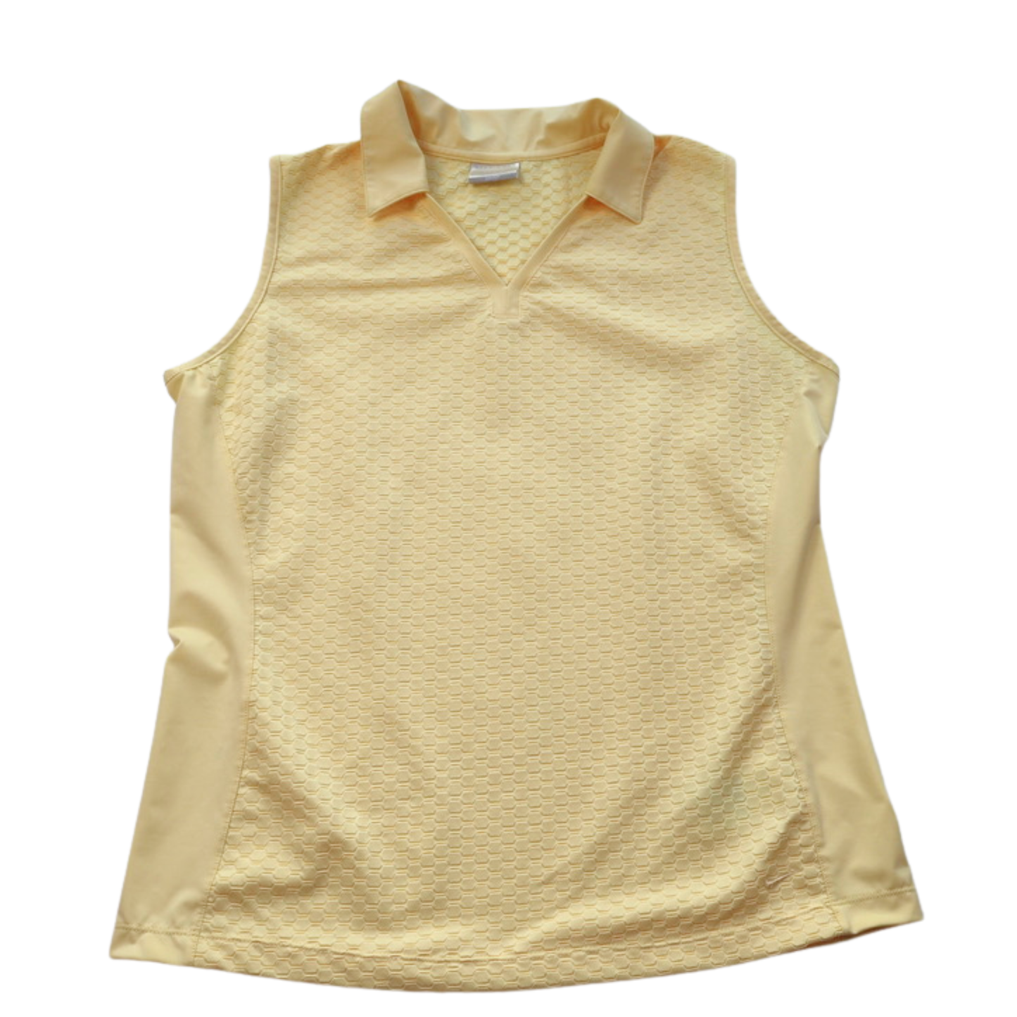 Nike Golf Sleeveless Polo Tank Top XL Yellow Textured Performance