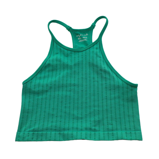 Out From Under Ribbed Racerback Crop Tank / Sports Bra Green M/L