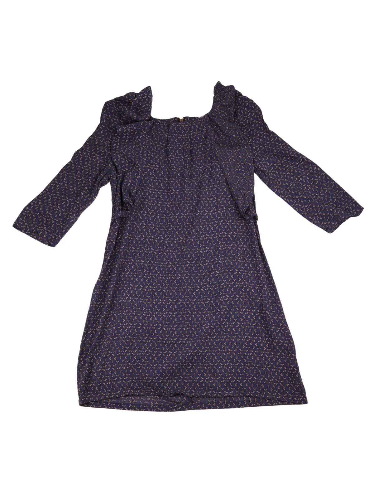 Cotton Candy Blue Bee Print Dress | Ruffle Shoulder Mini Dress | Size Medium