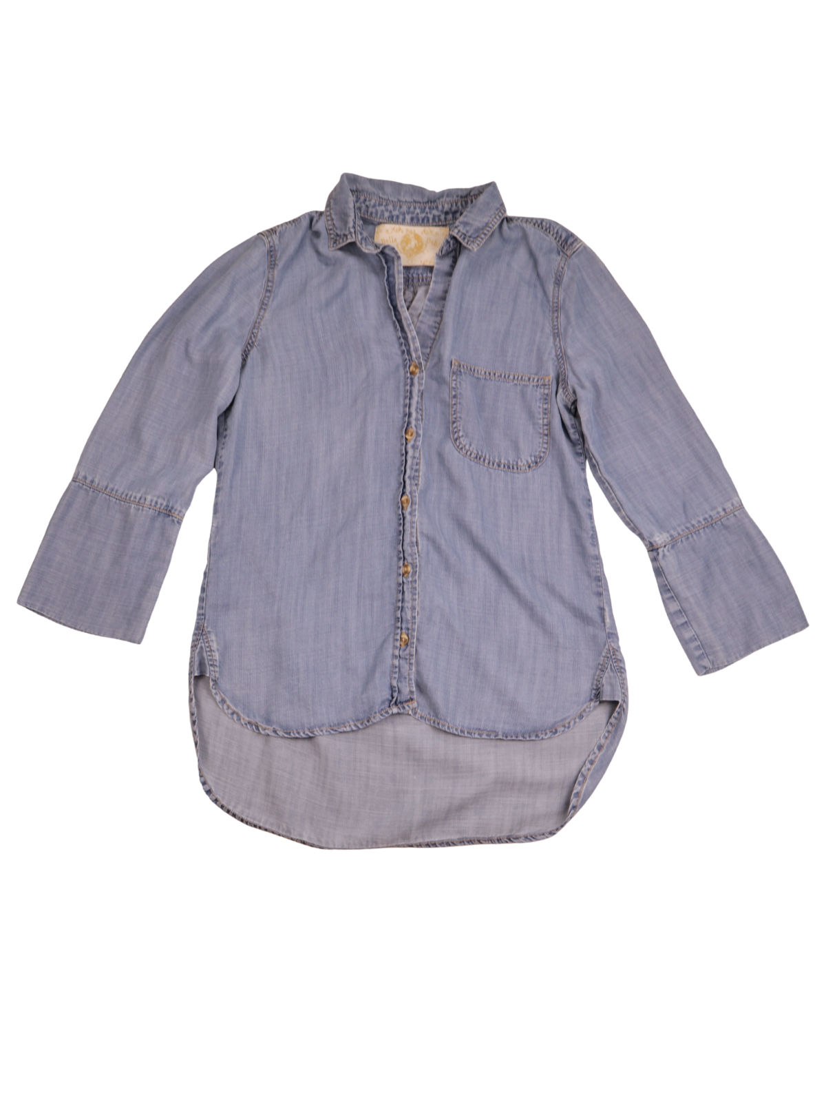 Bella Dahl Soft Denim Button Down Blouse – Light Wash | Size Small