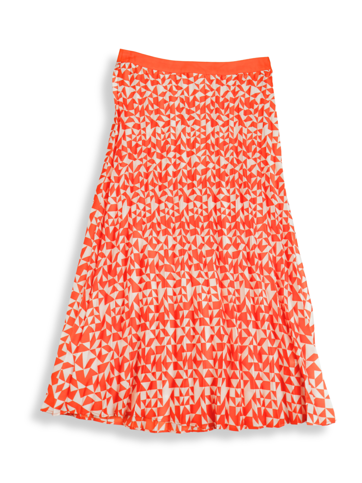 Future Collective Midi Skirt Size 0 | Orange Geometric Print Flowy Statement Skirt