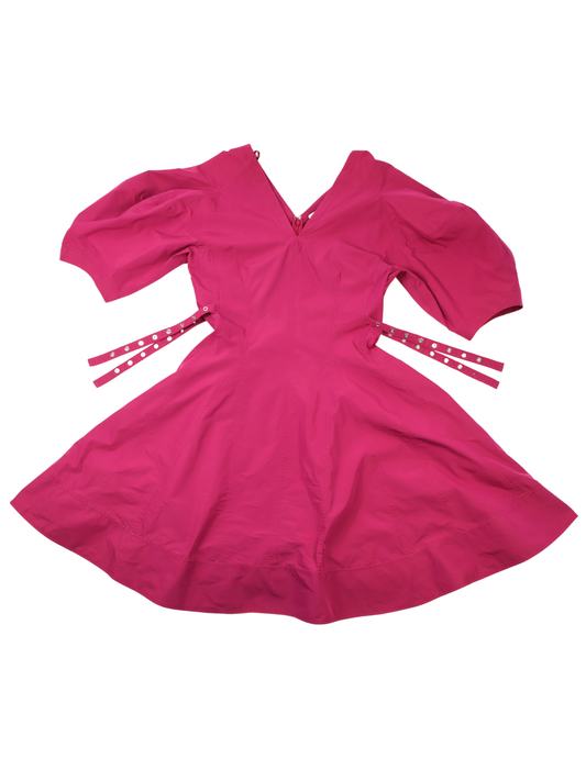 3.1 Phillip Lim Magenta Puff Sleeve Midi Dress – A-Line Designer Statement (Size 10)