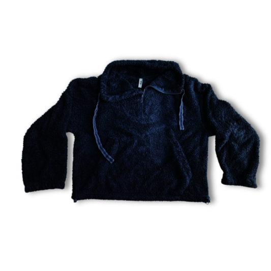 FP Movement Free People Navy Sherpa Pullover Size Small Oversized Fleece