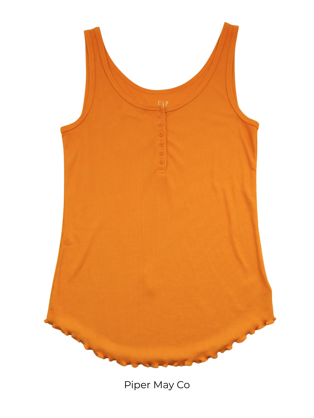 GAP Ribbed Henley Tank – Mustard Yellow Essential | Size Medium