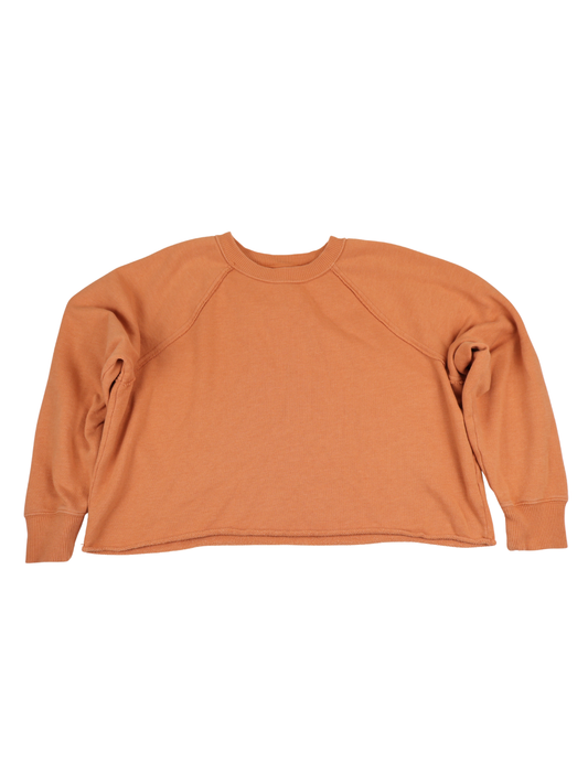 Aerie Burnt Orange Cropped Sweatshirt Oversized Pullover Size Medium