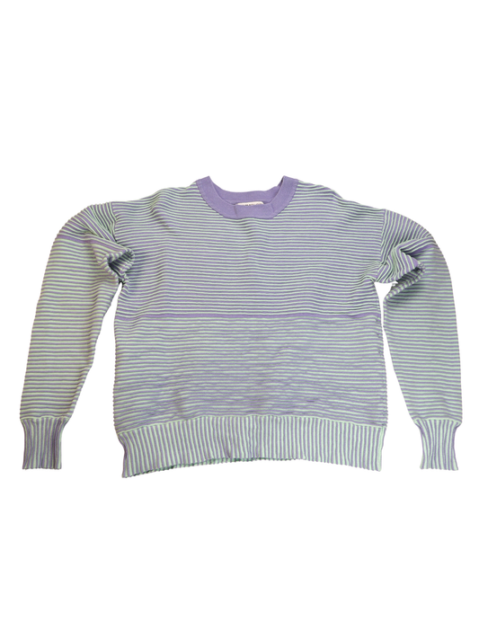 Beach Riot Lavender Mint Striped Sweatshirt Small Oversized Lounge Pullover
