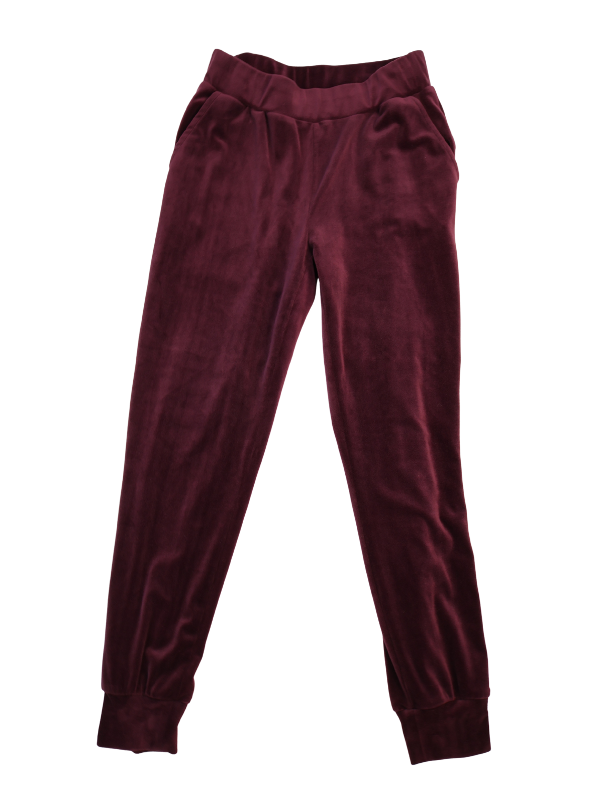 Cable & Gauge Velvety Joggers – Deep Maroon | Elevated Lounge Pant | Size XS