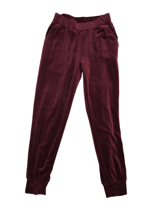 Cable & Gauge Velvety Joggers – Deep Maroon | Elevated Lounge Pant | Size XS