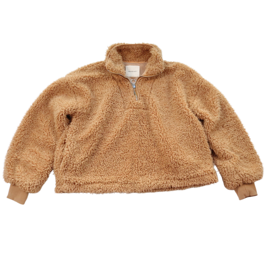 Thread & Supply Sherpa Pullover – Camel Fleece Quarter Zip | Size Small | Cozy Elevated Essential