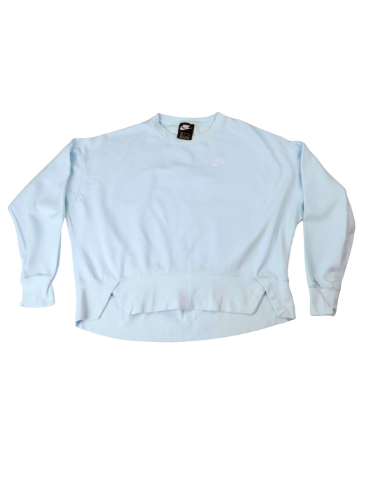 Nike Cropped Sweatshirt – Baby Blue | Oversized Fit | Size Small