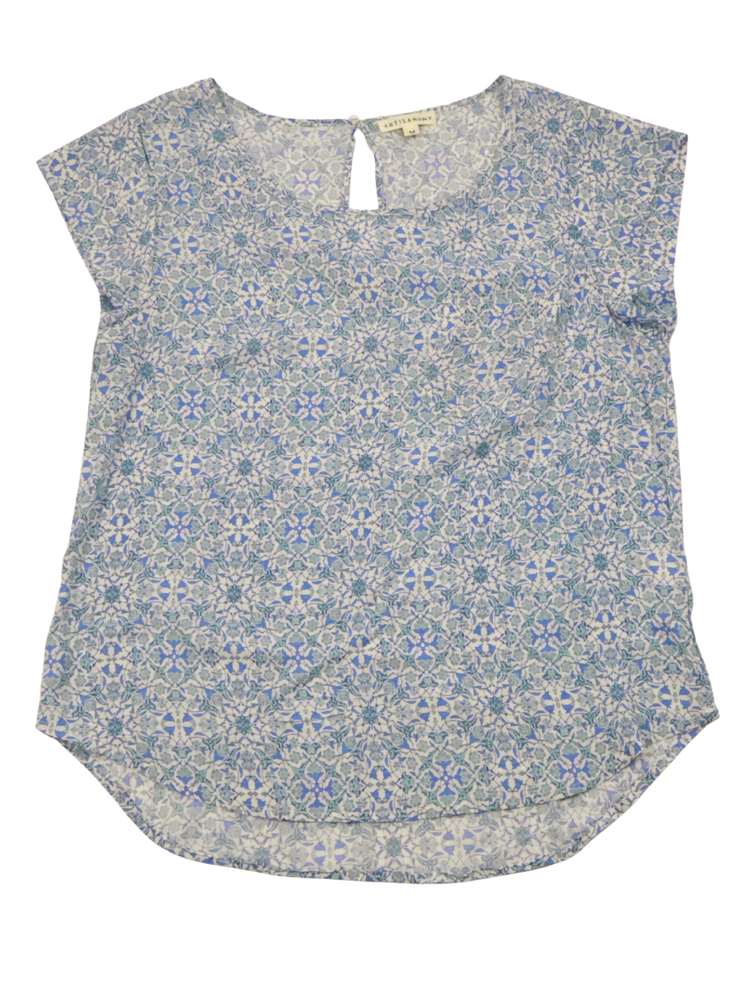 Artisan NY Blue Floral Blouse – Effortless Everyday Essential | Size Medium