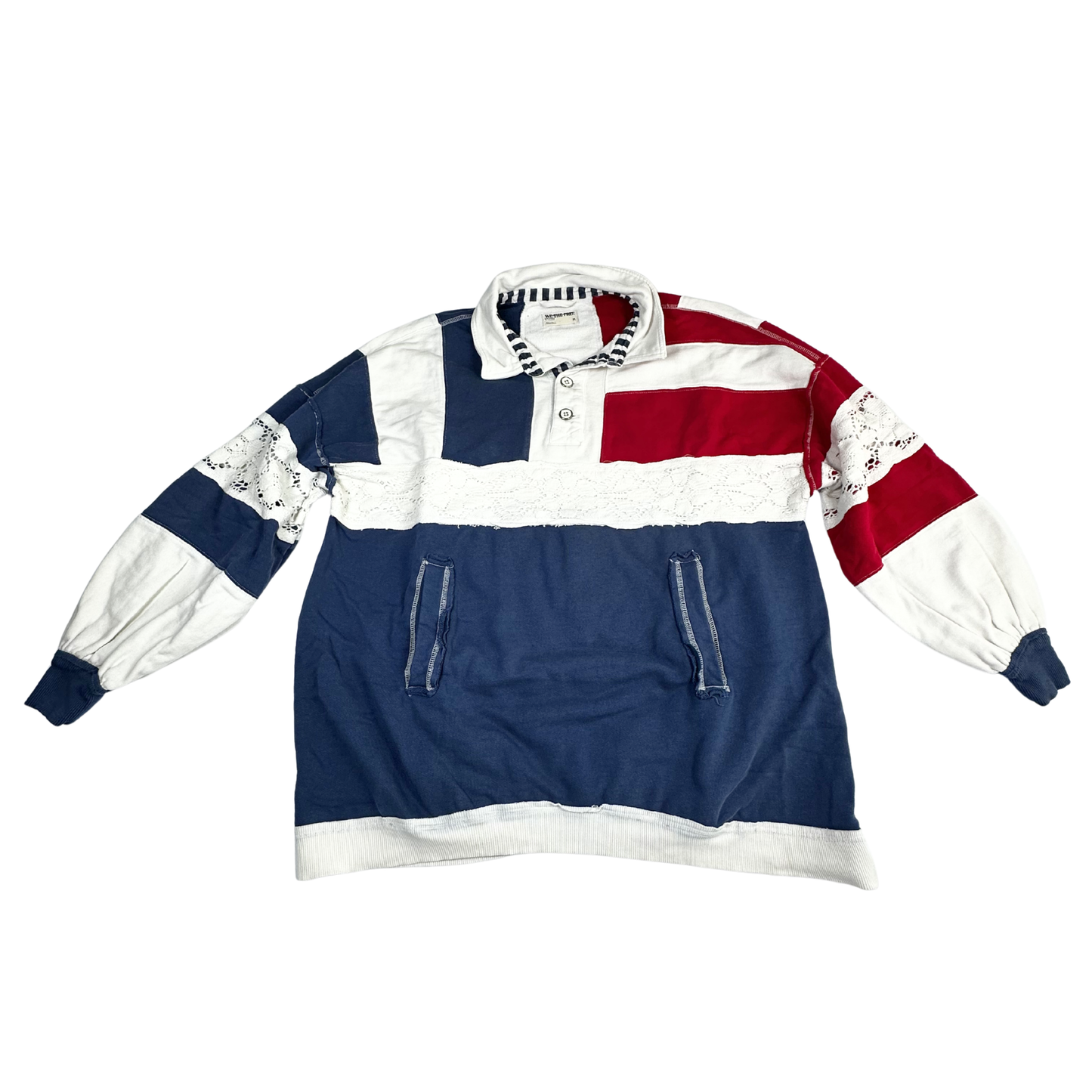 We the Free Oversized Colorblock Lace Rugby Polo – Size Medium