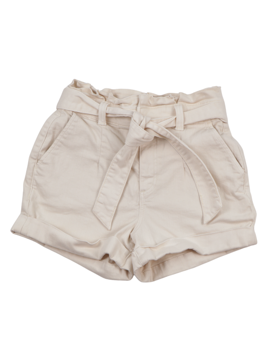 Express Cream Paperbag Waist Shorts – High Rise Tie Front Chic (Size 2)