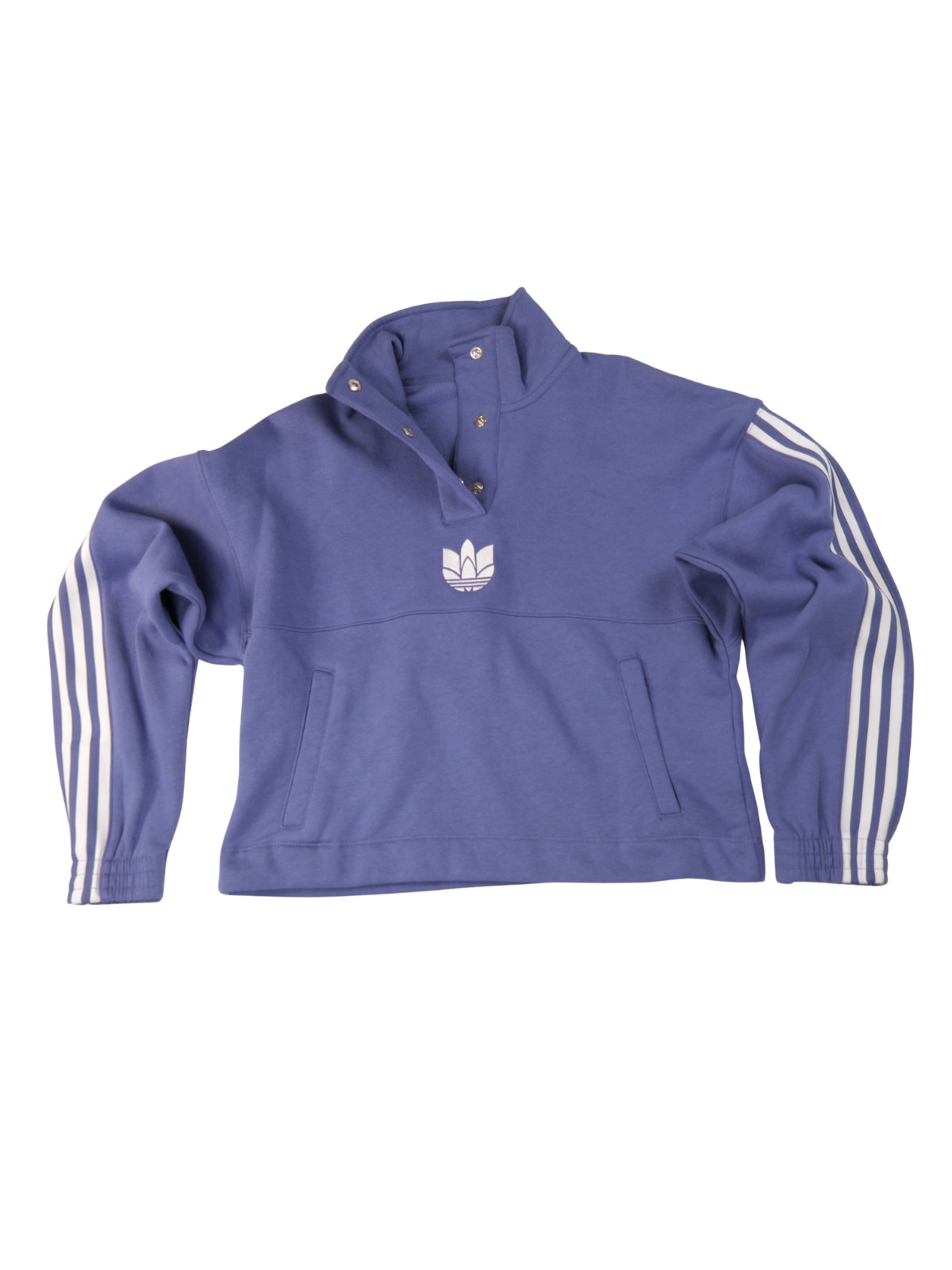 Adidas Originals Mock Neck Sweatshirt XS NWT Blue Snap Pullover