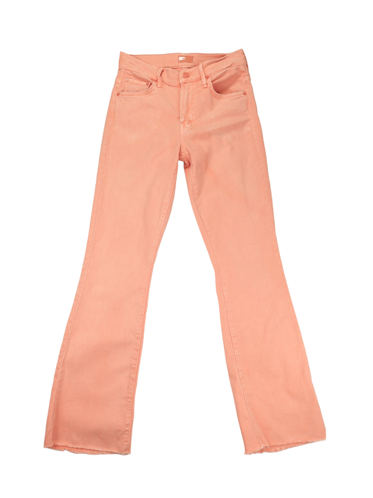 MOTHER The Insider Ankle Fray Chalk It Up Peach Jeans Size 25