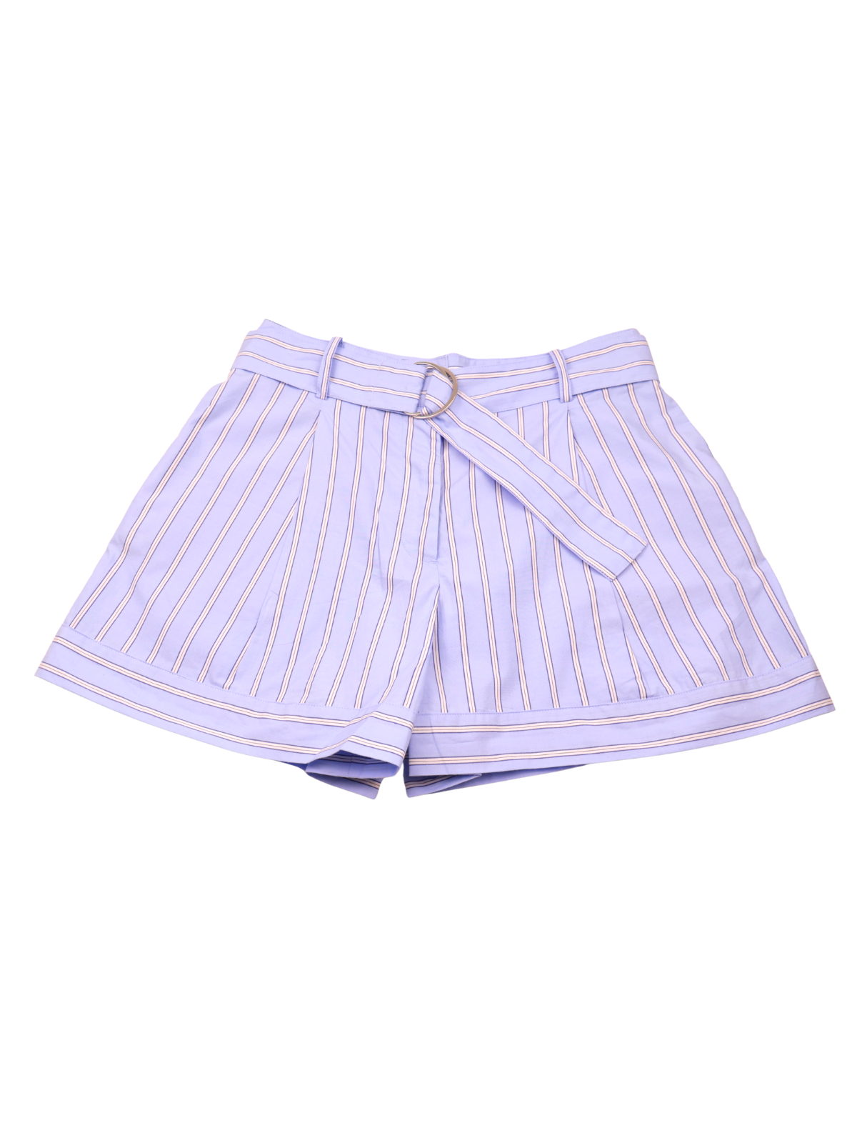 Zara Blue Stripe Belted Shorts | High Waist | Size 26 | NWOT