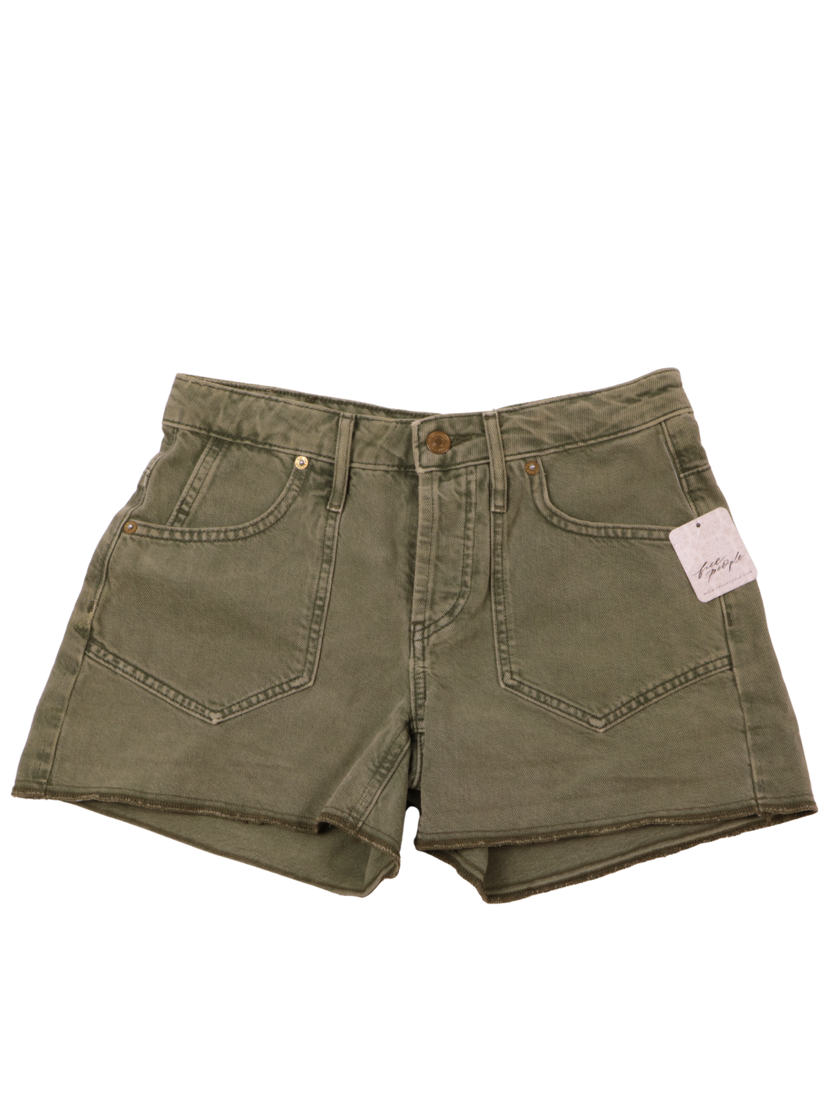 We The Free “Beginners Luck” Slouch Shorts | Olive | Size 24 | NWT