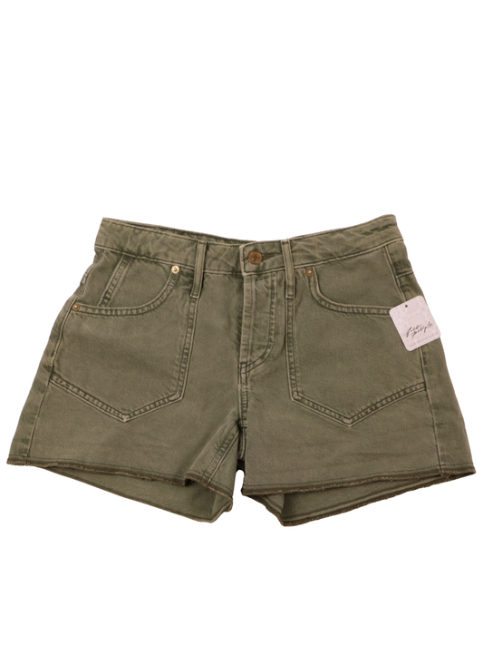 We The Free “Beginners Luck” Slouch Shorts | Olive | Size 24 | NWT