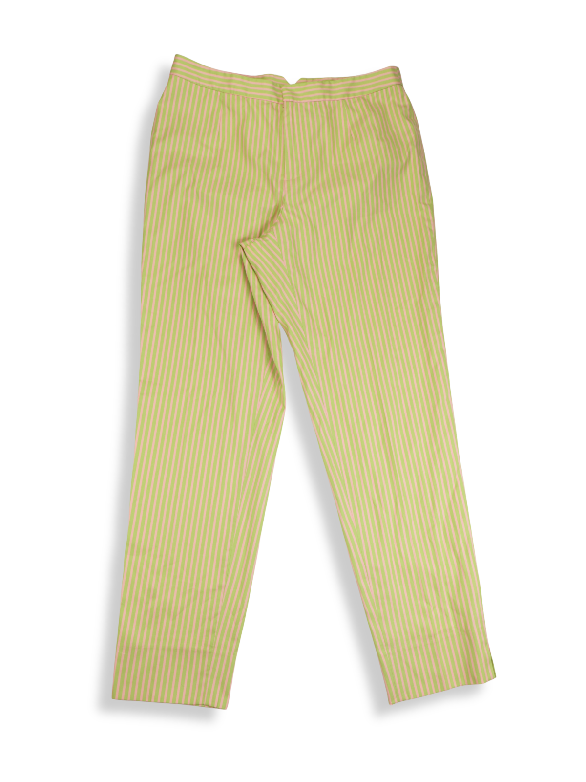 Barry Bricken Striped Pants Size 6 | Green & Pink Preppy Straight Leg Pants