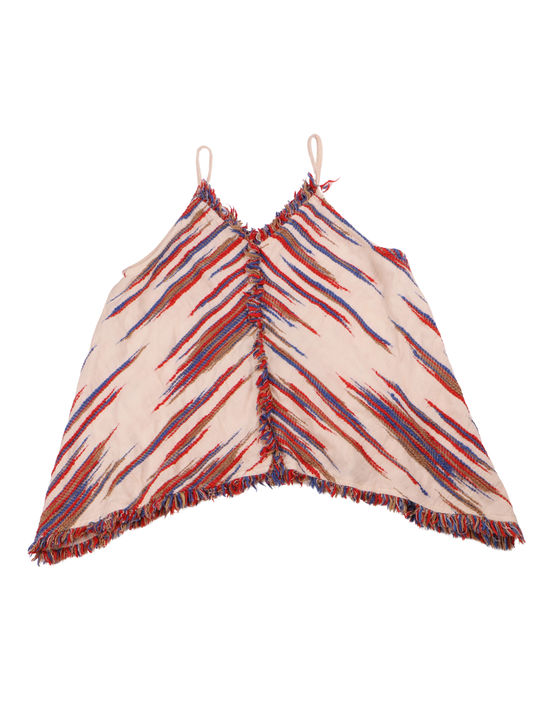 THML Fringe Chevron Swing Tank Top Size Small Boho Statement Top