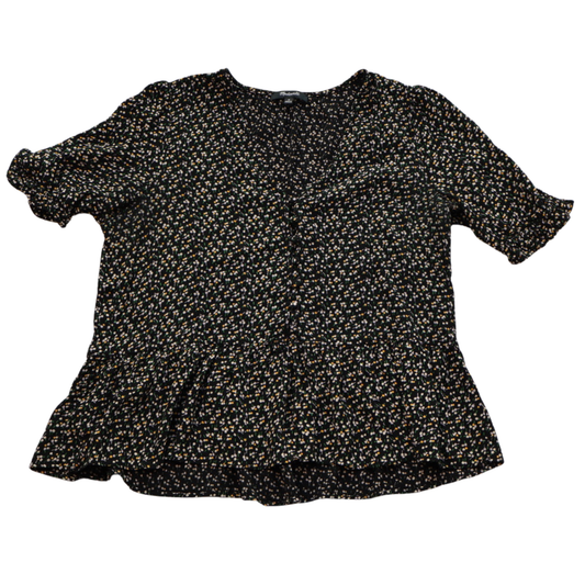 Madewell Floral Ruffle Hem Blouse – Effortless Feminine Staple (Size M)