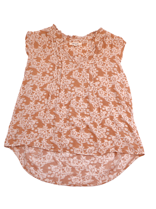 Monday Fun Floral Blouse – Effortless Boho Neutral | Size Medium