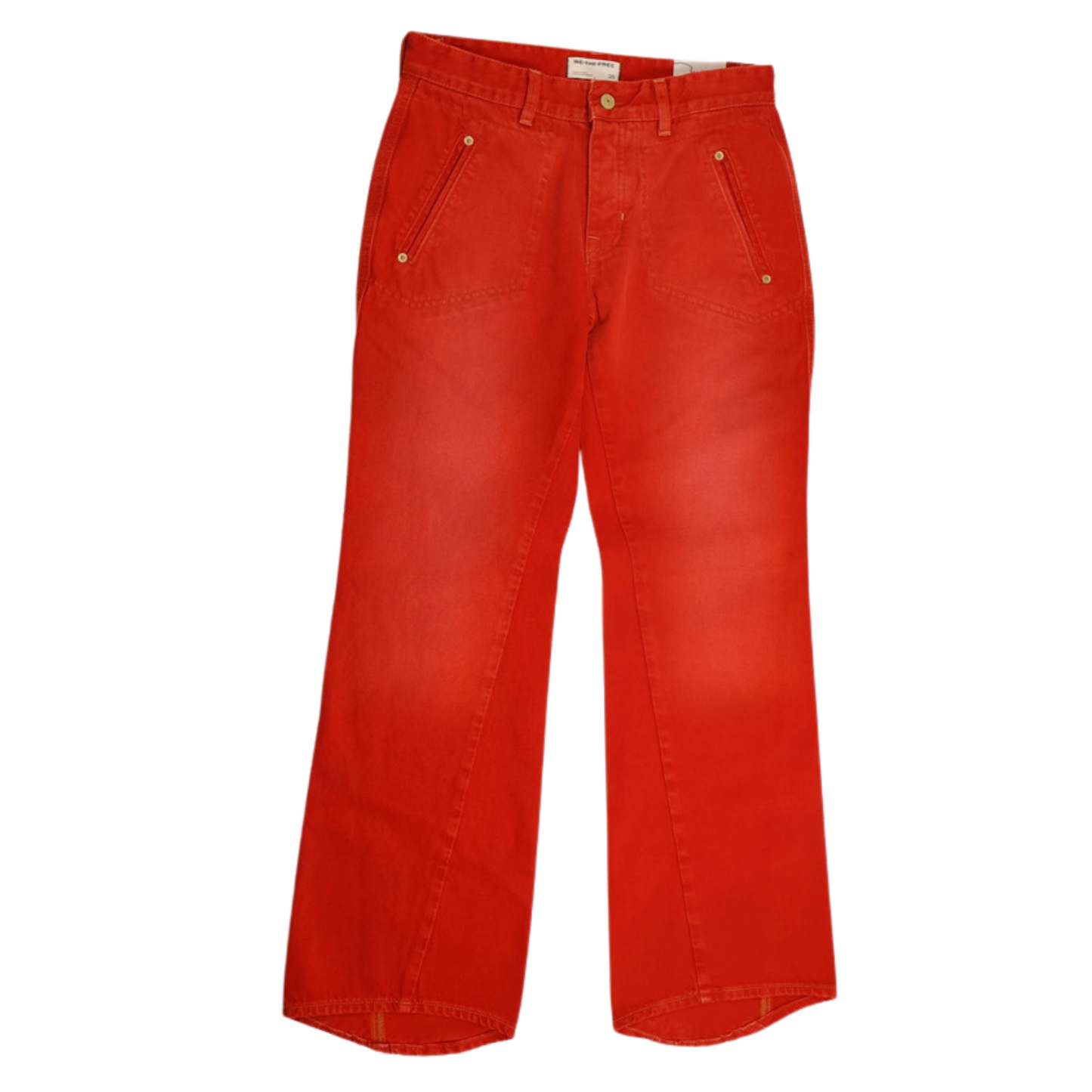 WE THE FREE Carnivale Low Rise Bootcut Jeans | Red Statement Denim | Size 28 | NWT