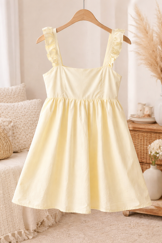 Alter’d State Babydoll Dress – Pale Yellow | Size Medium