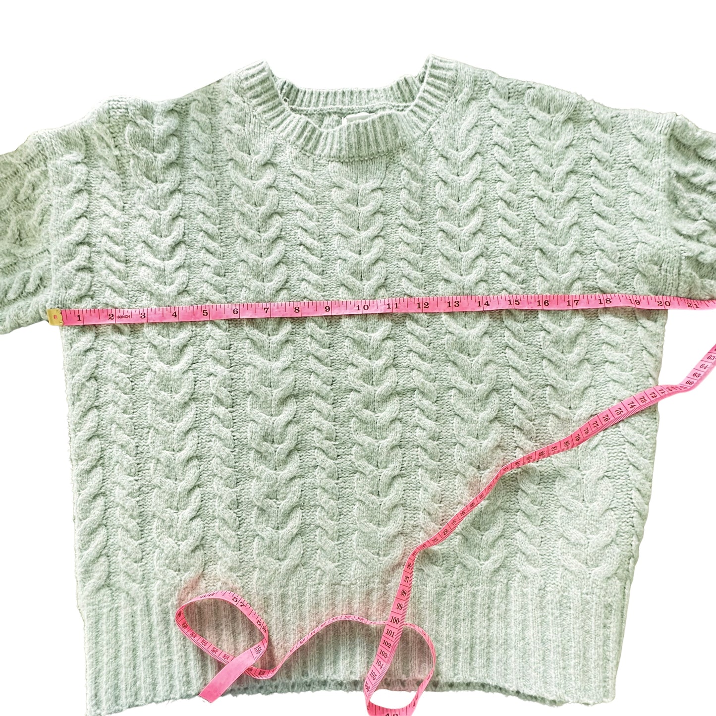 Joie Mint Green Cable Knit Sweater XS Crewneck Soft Knit