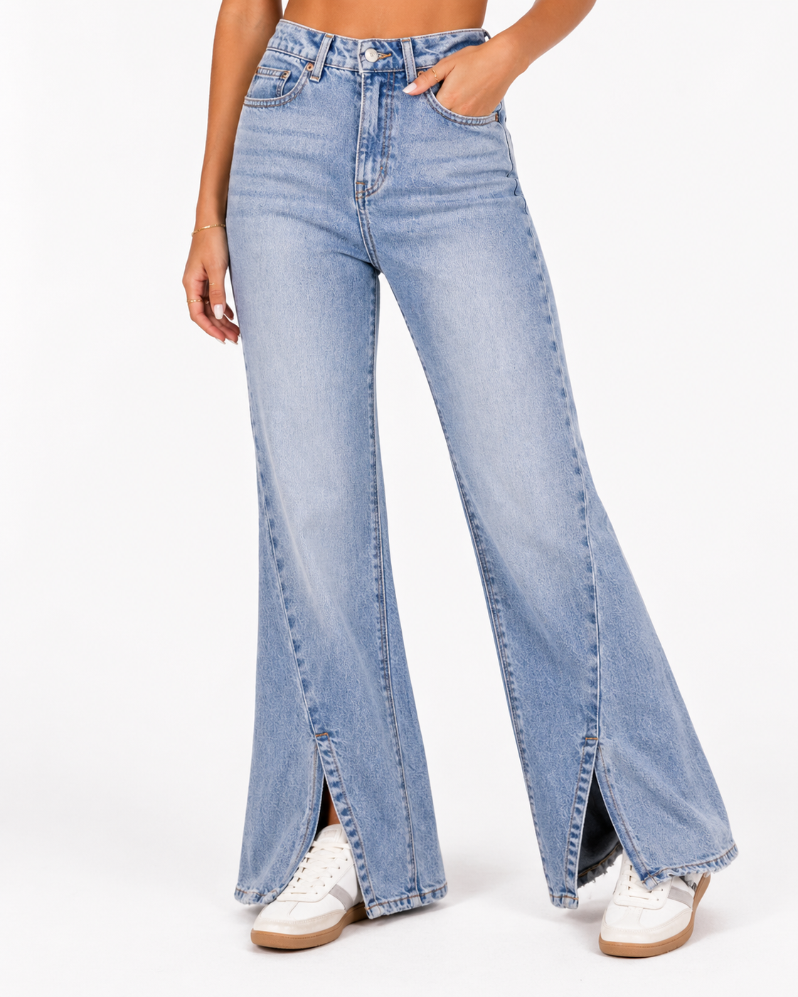 American Eagle Flare Jeans Size 0 | High Rise Front Slit Denim | Trend Fit