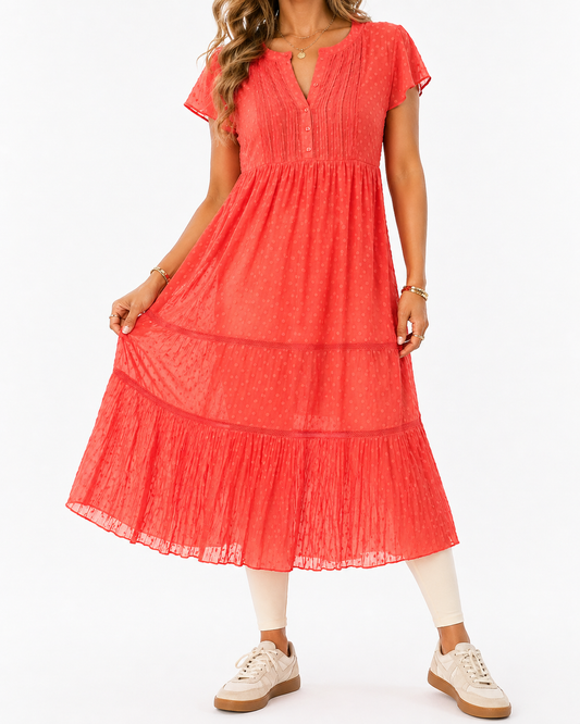 Label Ritu Kumar Pink Maxi Dress Size L | Tiered Boho Dress | Statement Summer Piece