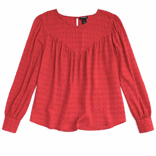 Wrangler Retro Red Textured Blouse – Size Medium