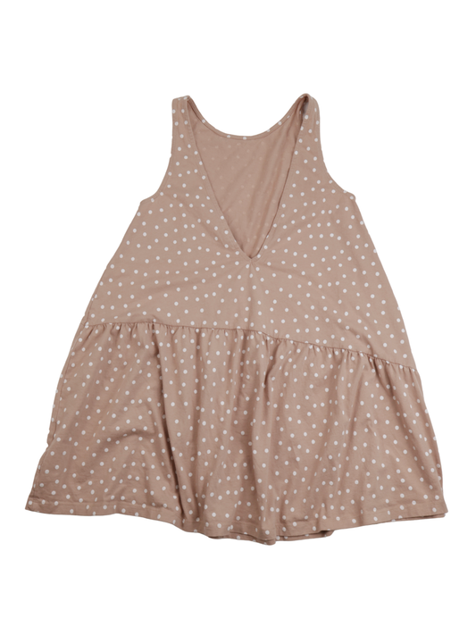 ASOS Design Tan Polka Dot Babydoll Dress – Flowy Mini | Size Medium