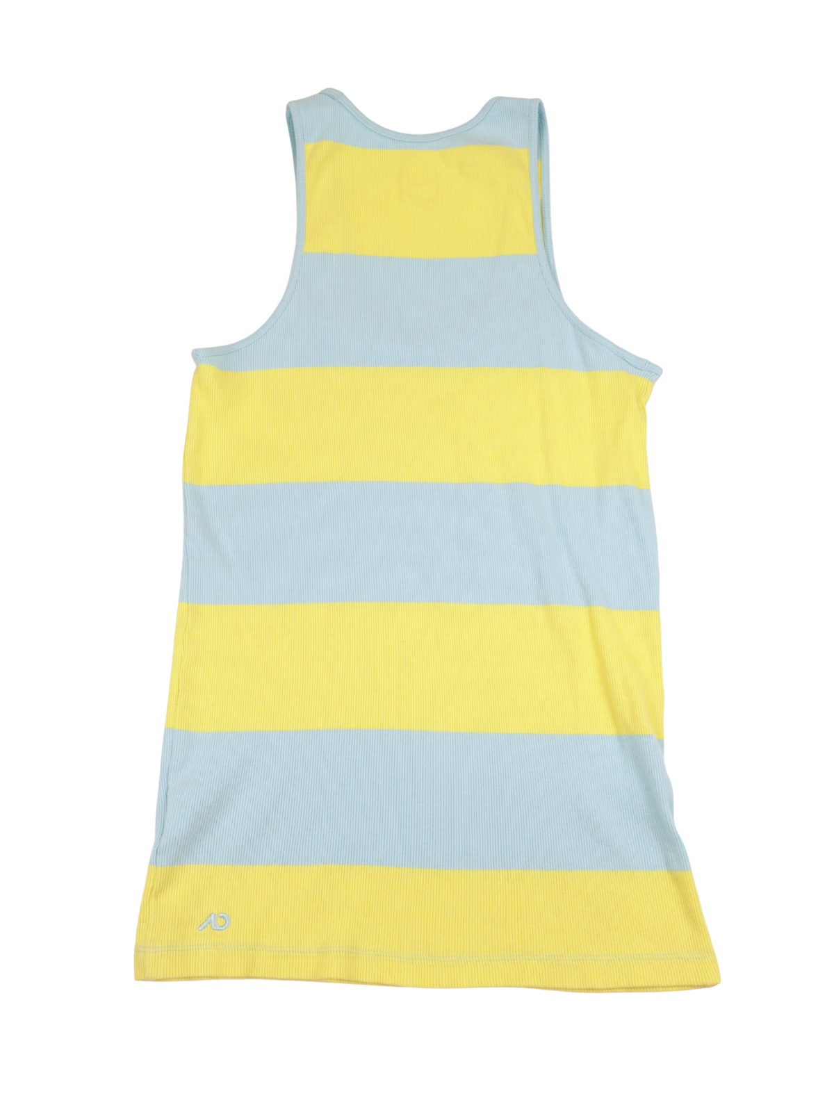 Nike Athletic Dept Ribbed Stripe Tank Top Aqua Yellow Size Large