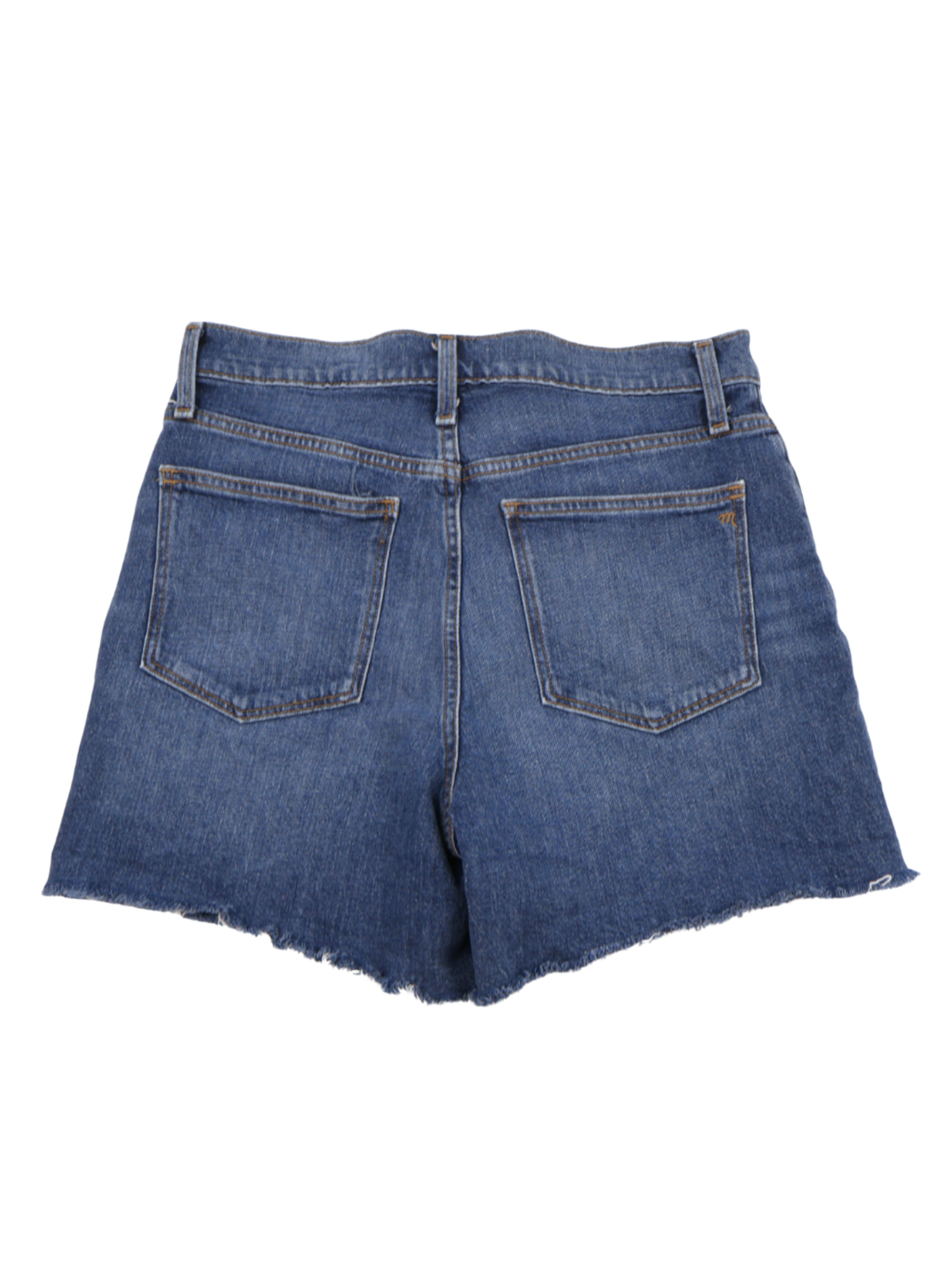 Madewell Dark Wash High-Rise Denim Shorts – Longer Length Everyday Staple (Size 28)